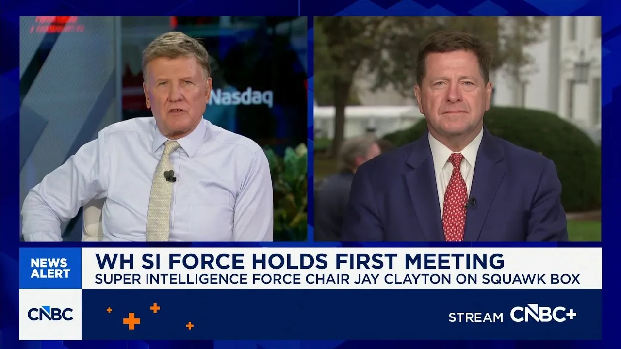 Fotograma del vídeo «Entrevista completa de CNBC con Jay Clayton, presidente de la Super Intelligence Force»