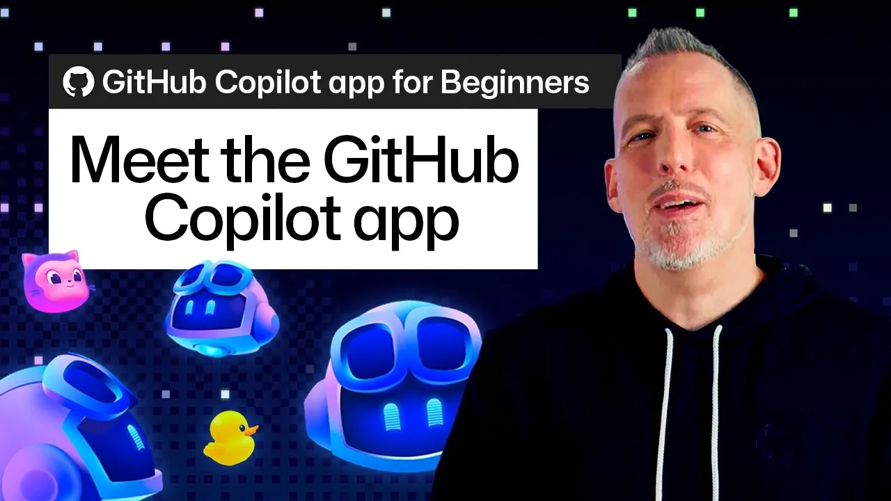Fotograma del vídeo «Meet the GitHub Copilot app (vídeo oficial de la app, anterior a la función)»